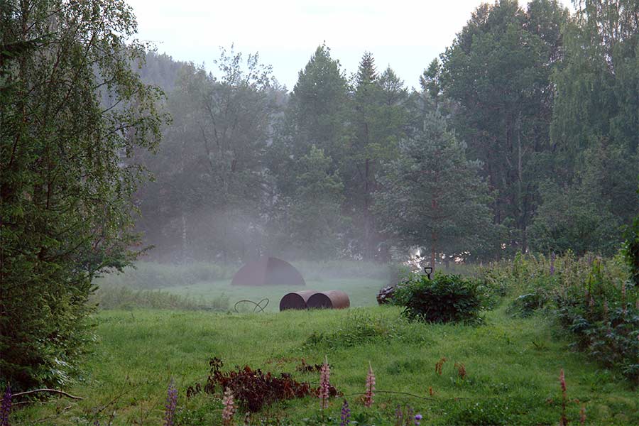 An aerial photo of the sculpture park.