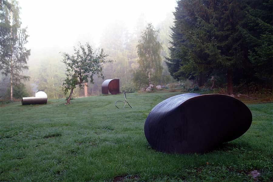 An aerial photo of the sculpture park.