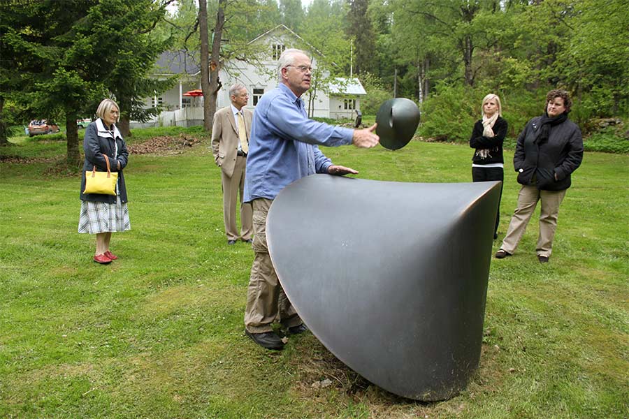 Visitors of the sculpture park.