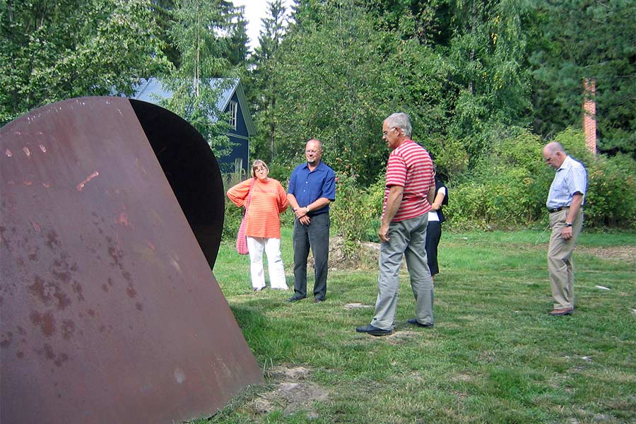 Visitors of the sculpture park.