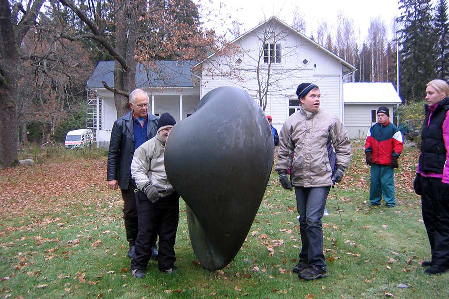 Visitors of the sculpture park.