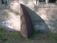 Various steel sculptures are installed in sculpture park, Open Air Museum POAM.